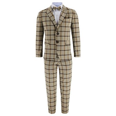 Samli Jack Beige & Brown Check 5PC