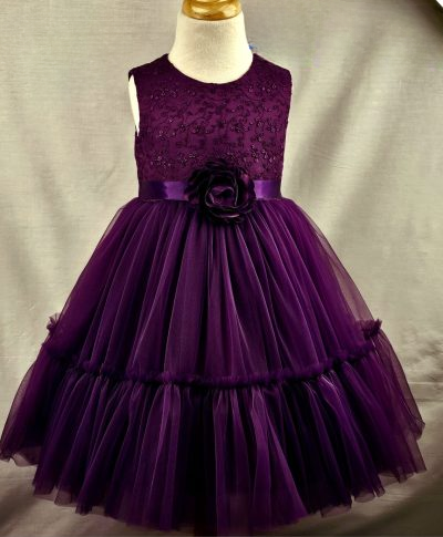 Visara purple girls frok