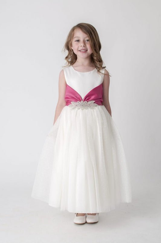 Visara Broach Dress In Pink V341