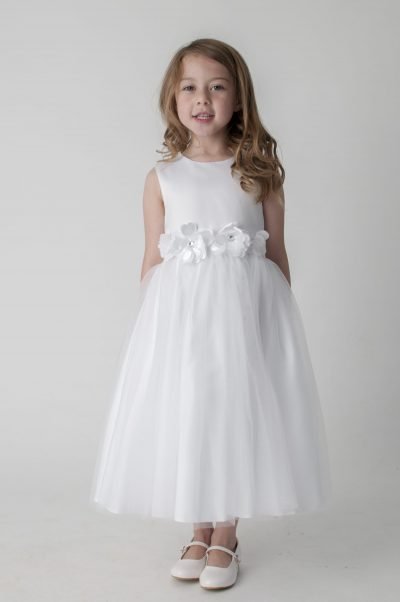 Visara Flower Dress In White V347
