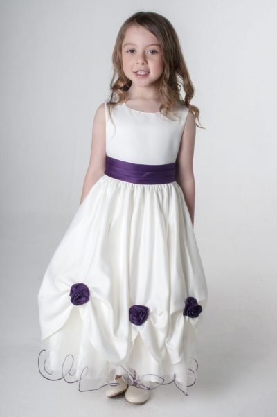 Visara Rosebud Dress In Purple W325