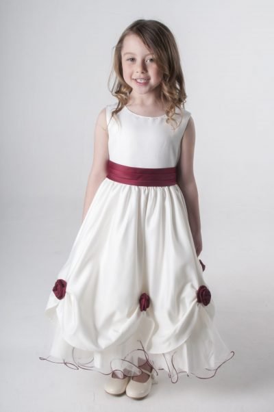 Visara Rosebud Dress In Red W325