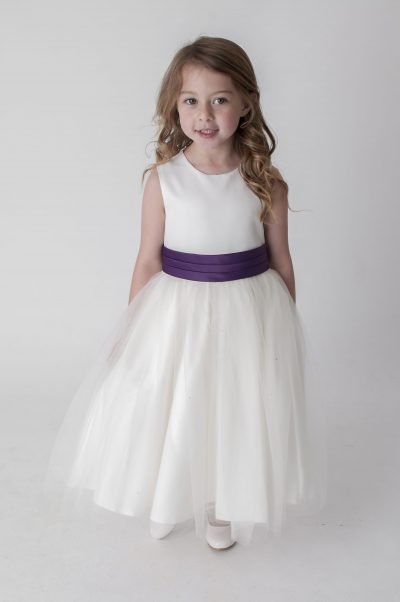 Visara Sash Dress In Purple V353