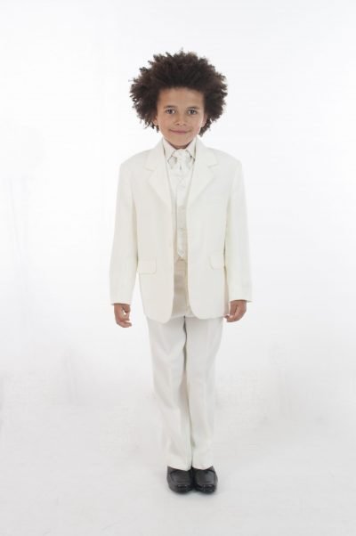 Vivaki 5 Piece Dobby Suit in All Cream