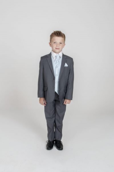 5pc Grey Diamond Suit in Blue
