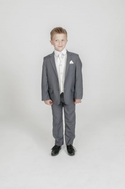 5pc Grey Diamond Suit in Cream