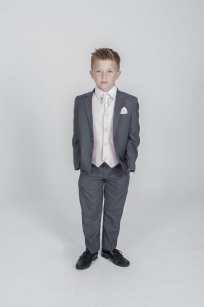 5pc Grey Diamond Suit in Pink