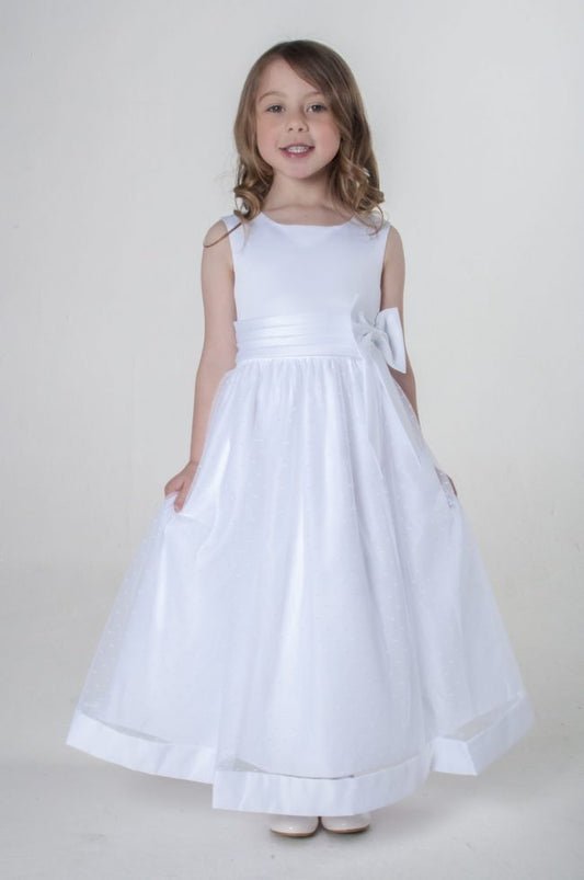 Visara Bow Dress In White V340