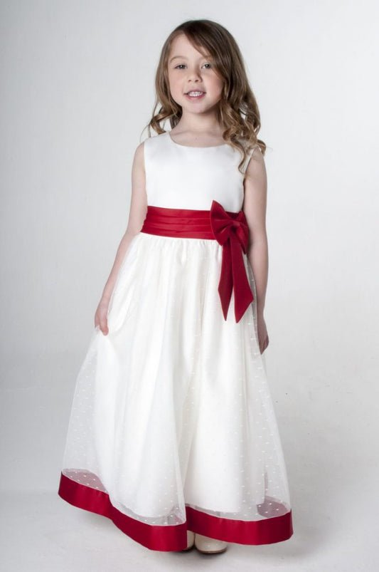 Visara Bow Dress in Red V340