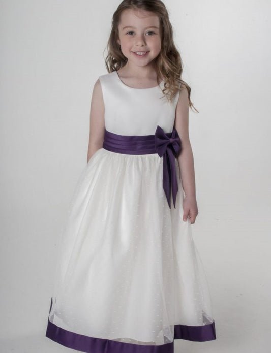 Visara Bow Dress in Purple V340