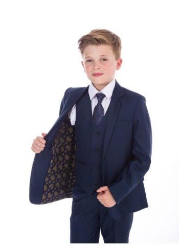 5 Piece Navy Check Suit